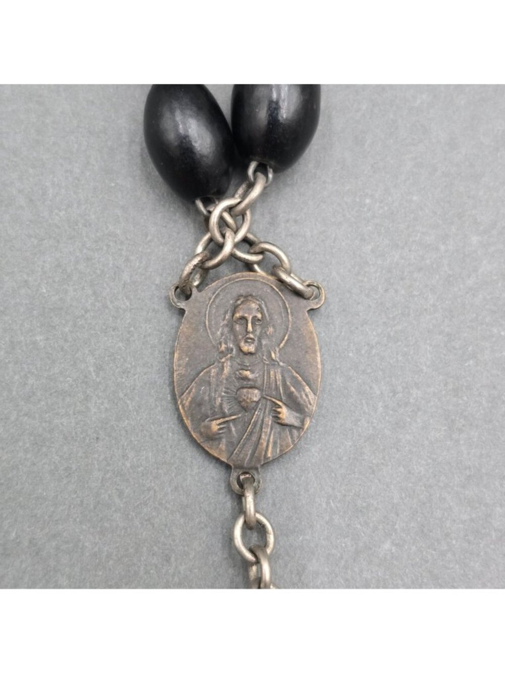 Vintage Belt Habit Rosary Black Wooden Beads Italy Catholic Nun Monk Monastic - Picture 8 of 14